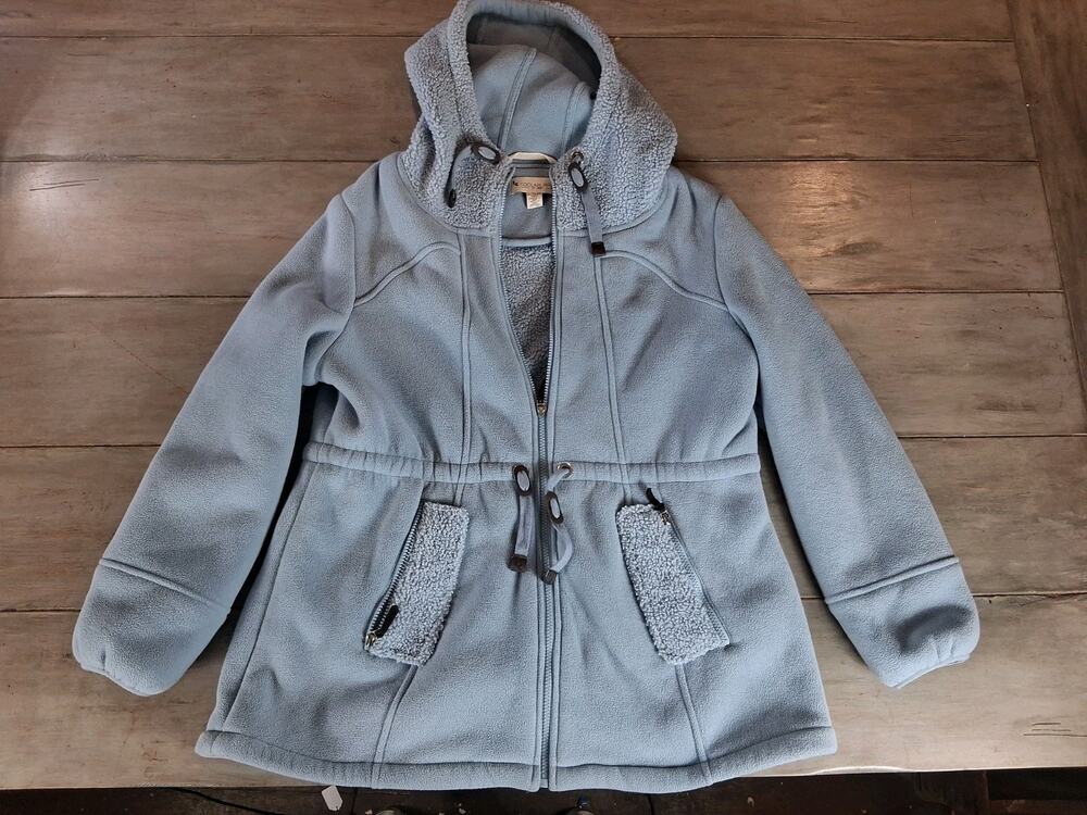 Koolaburra by UGG Women's Hooded Sherpa Jacket Size XL Color Light Blue Soft